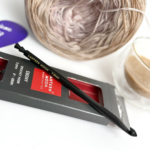KnitPro Lantern Moon crochet hook made from smooth ebony wood.