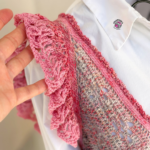 Detail of the flower stitch pattern and ruffle