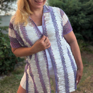 Crochet Megan Summer Shirt – front view