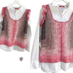 Gradient yarn crochet vest – front view