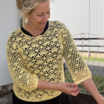 Light and airy Bamboo Sweater with a delicate lace pattern.