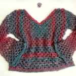 Lightweight and fluffy sweater made with Adriafil Zucchero yarn.