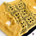 Handmade Summer Crochet Outfit – Elegant Rose Sweater made with NATANA Cherry Rose cotton yarn.